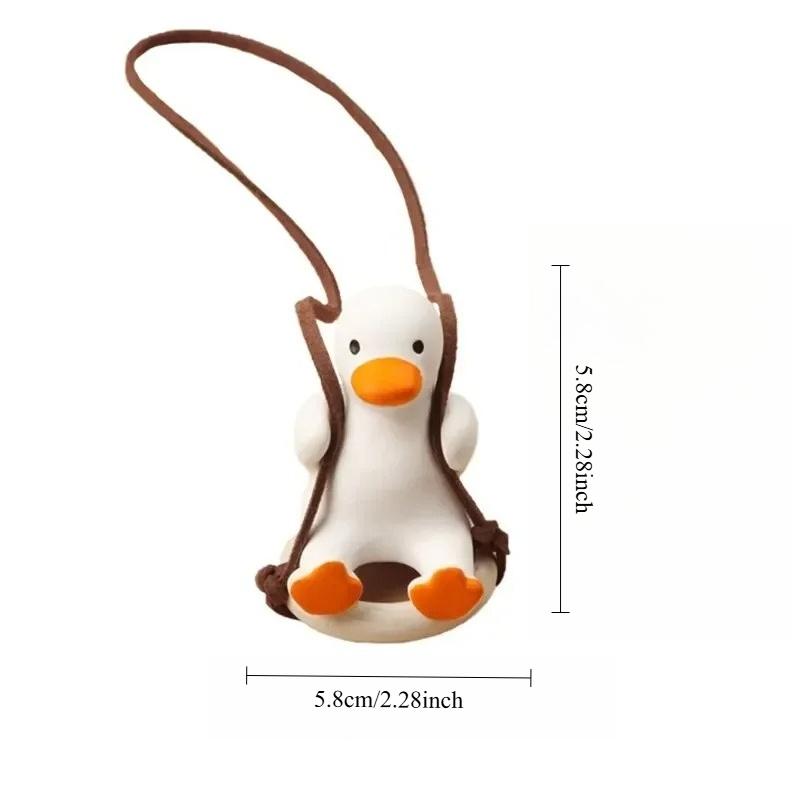 Swing Duck Rearview Mirror Pendant - Cute Anime Gypsum Car Interior Ornament Decoration Accessories