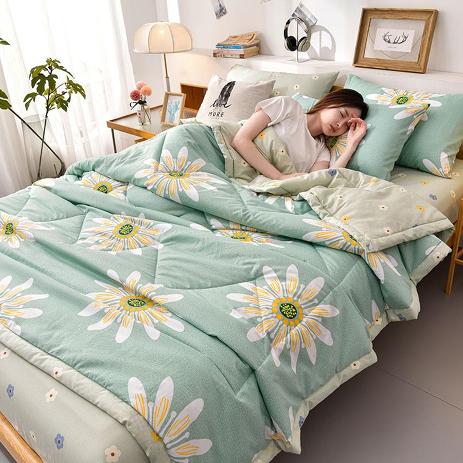 KDJEIKZ Double-sided Simple Summer Quilt Children Adult Microfiber Air Conditioning Quilt Core Picnic Travel Cover Blanket