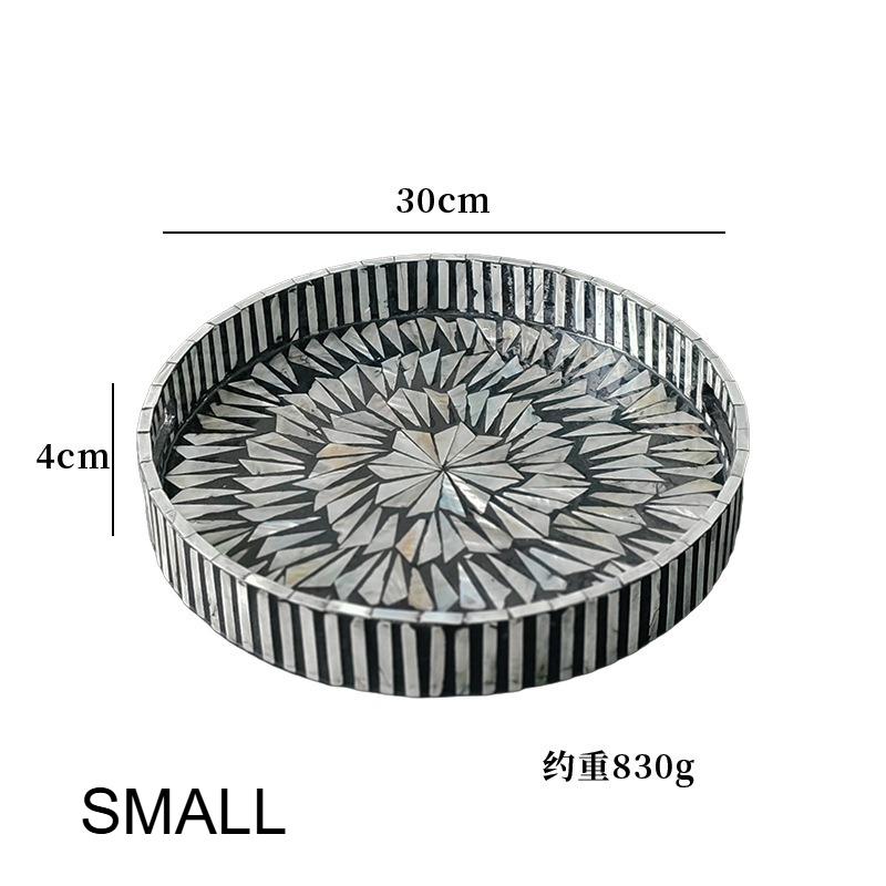 

Nordic Style Natural Colored Seashell Tray Creative Handmade Colorful Round Storage Tray Home Desktop Decorative Items Organizer