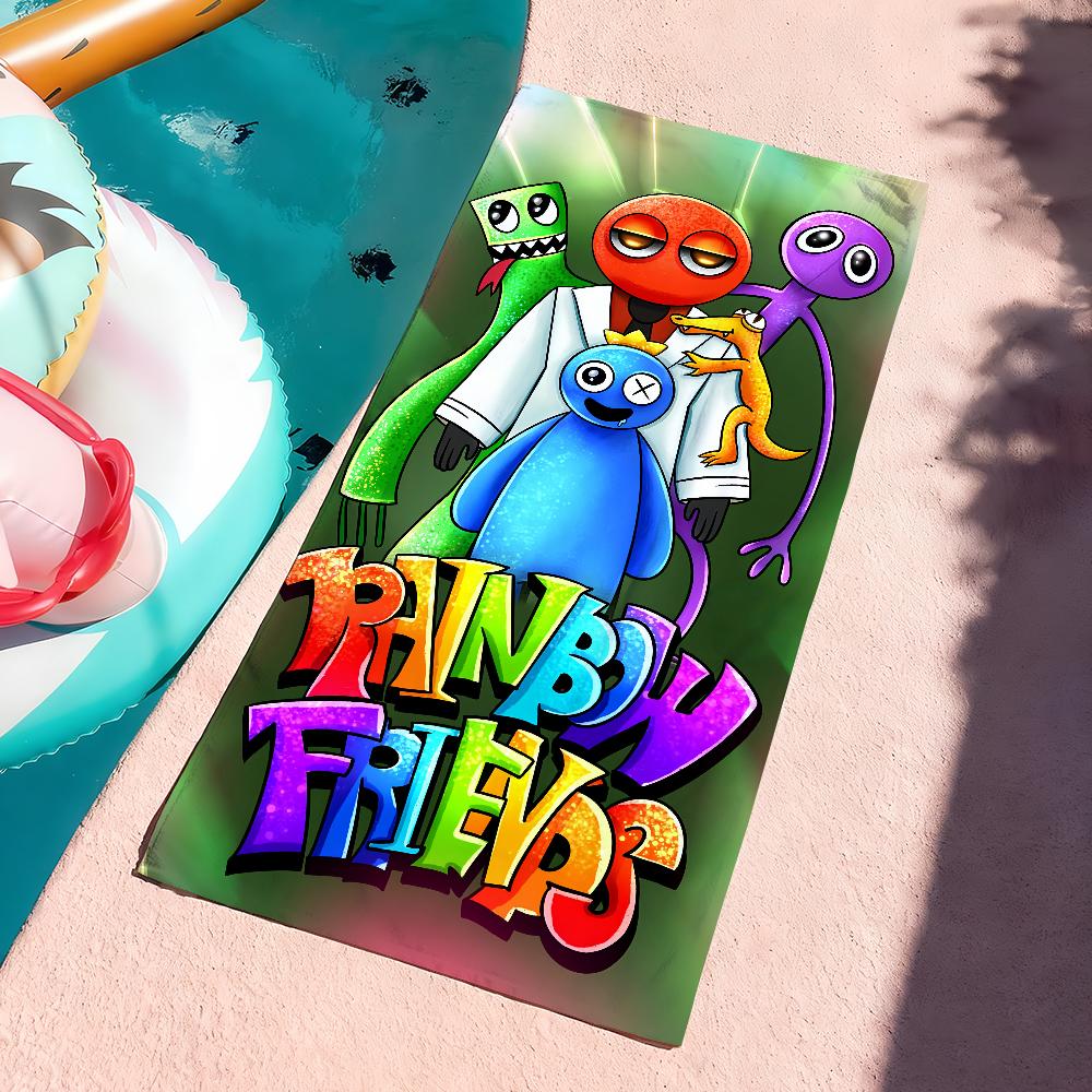 Cartoon R-Rainbow-Friends Colors Towel Quick Dry Soft Yoga Swimming Fitness Mountain Climbing Large Beach Towels