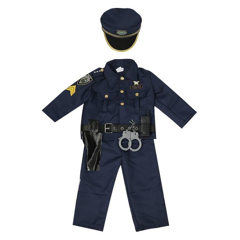 Kids Police Clothes Career Dress Up Halloween Party Show Games Show Suits