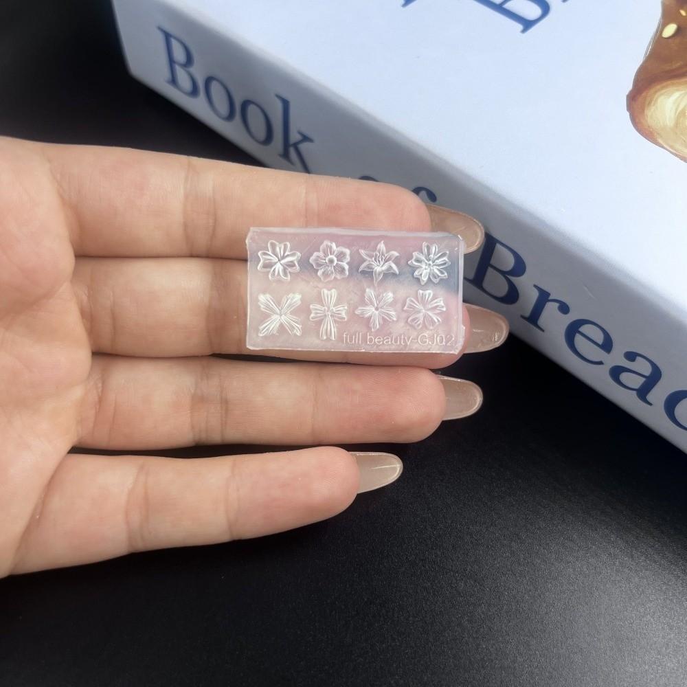 Rosa Blumige Form Silikon Nagelform Transparente 3D Nagelform Neue Blumen Nagelform Nagel carving