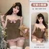 Fun Plush Backless Maid Bear Nightdress, Sexy Lace Bow Pajamas Hip Skirt Wholesale F570