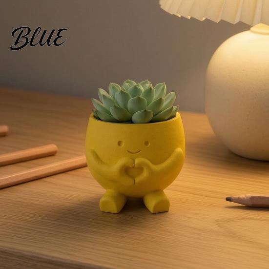 Modern Home Decor Pot 3D Printed Cute Smile Plant Pots Succulent Planters for Indoor Plants Small Stationery Organizer Funny Flowerpot Unique