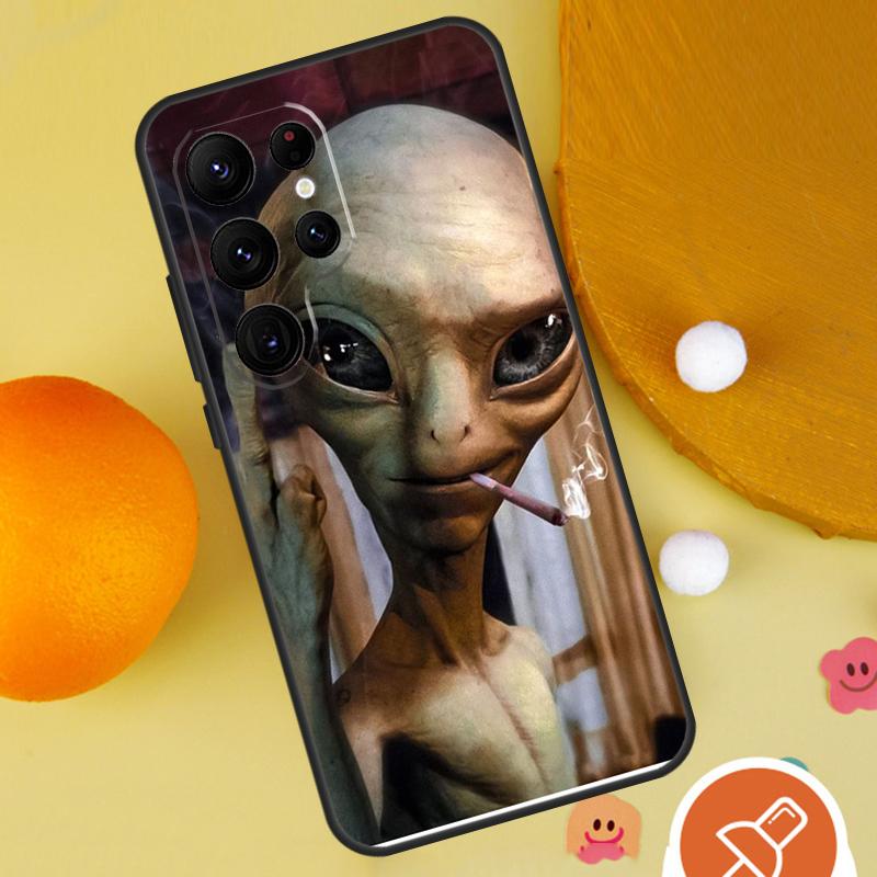 

Alien Kawaii Art Phone Case For Samsung Galaxy S25 Ultra S24 S23 S22 S21 Ultra S9 S10 Plus S20 FE Funda Cover Galaxy S20