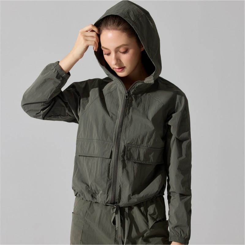 Womens Lightweight Windproof Waterproof Hooded Running Jacket UV Protection Quick Dry Sport Coat