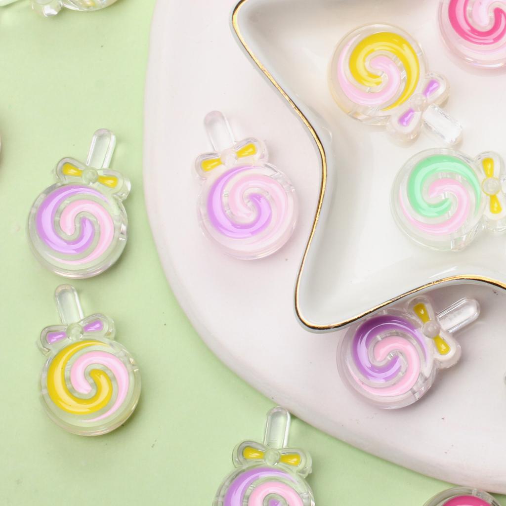 Perlen Armband Perlen DIY Handarbeit Kopf handgefertigt Acryl Lose Perlen Lollipop Tropf Öl Handykette Seil Material DIY Haarschmuck