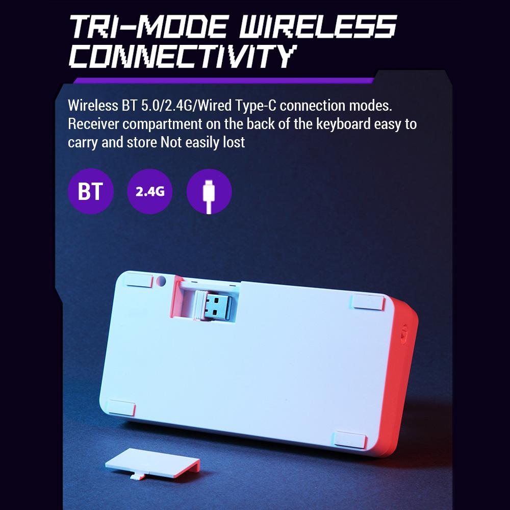 

Darmoshark SK16QMK 16-клавишная программируемая клавиатура, трехрежимная 2.4G/BT/проводная механическая клавиатура, макро-пад для одной руки, с разноцветный