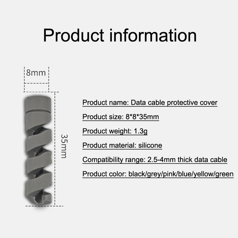 20PCS Spiral Silicone Cable Saver Cover for USB Wire Durable Cord Protector Winder Prevents Breakage for Computer Desk Use