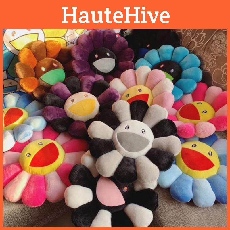 Bright And Colorful 40cm Takashi Murakami Rainbow Flower Pillow Plush For Kids