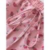 Kaslead New Arrival Women's Clothing Fashion Style Silm Pink Roses Long Short Sleeve Dress
