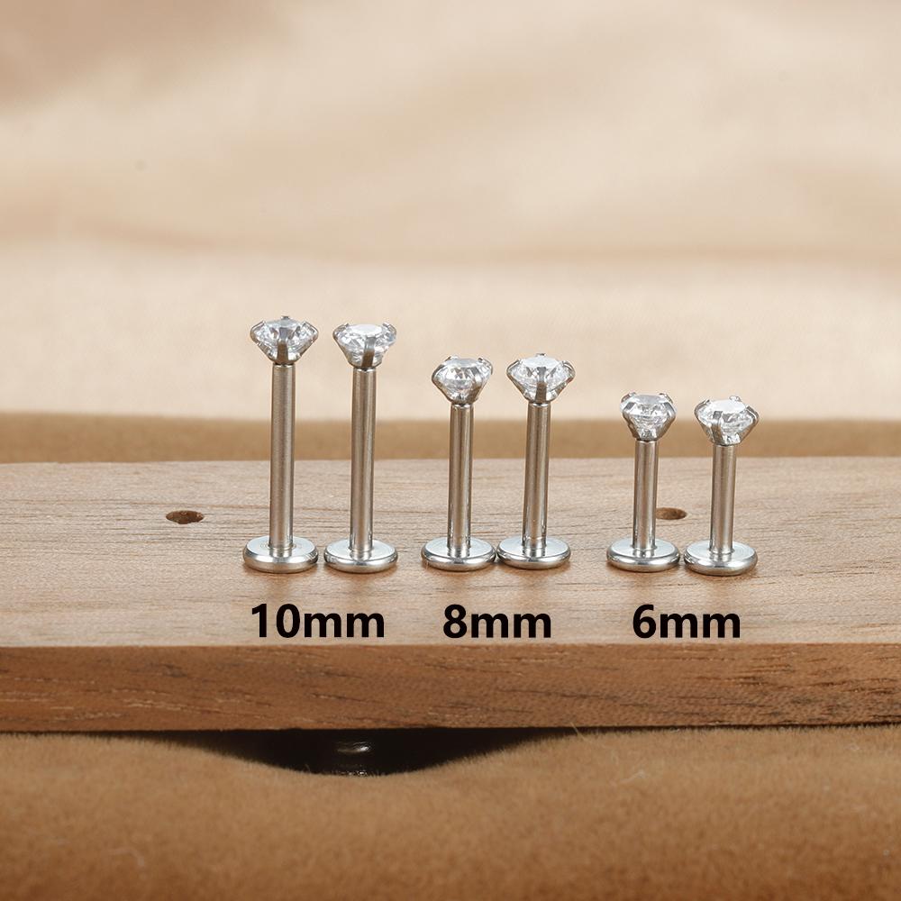 Labret Tragus Stecker Ohrring 16G Chirurgenstahl CZ Kristall Monroe Helix Knorpel Conch Medusa Lippe Körper Piercing Schmuck