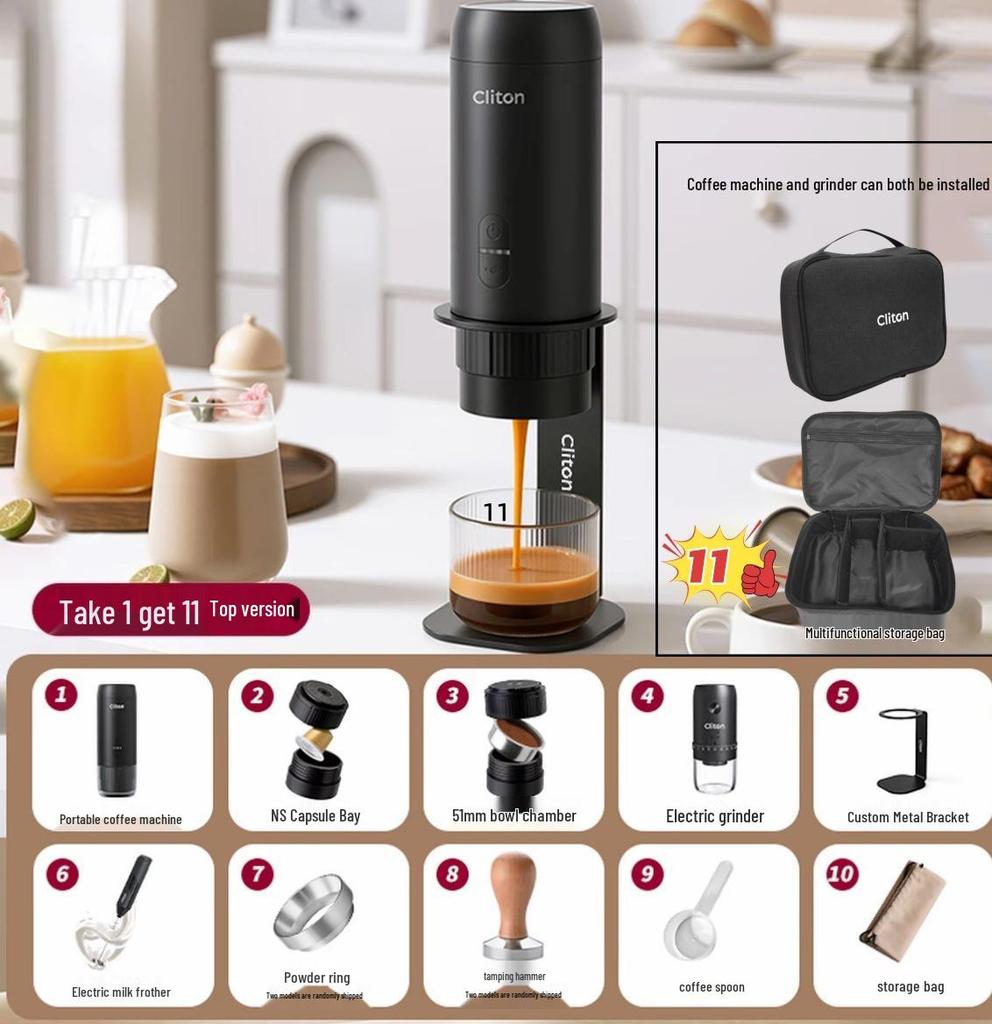 Cliton Portable Italian Espresso Capsule Machine - Semi-Automatic Moka Pot