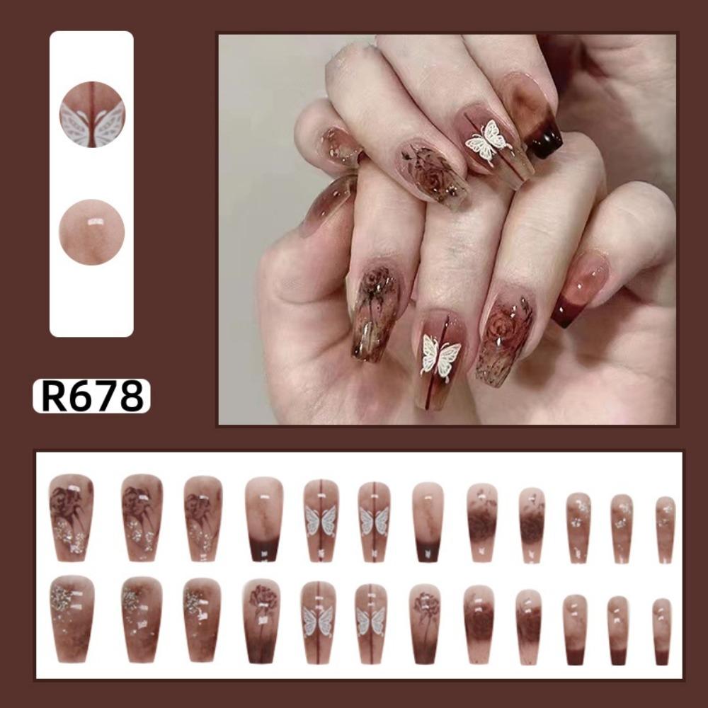 Frühling und Sommer Wind Tragen Nagel Reiner Wunsch Nagelpflaster Aufhellend Abnehmbares Nagelstück Langes und kurzes Nagelstück Fertigprodukt