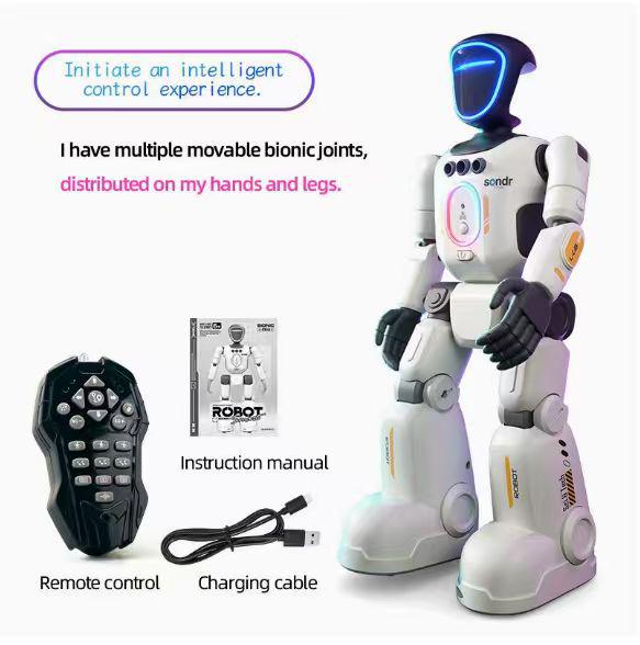 Russian Smart Humanoid Robot Toy with Gesture Control and Programmable Lighting