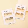 New European & American Gold C-Shaped 6-Piece Earring Set for Women