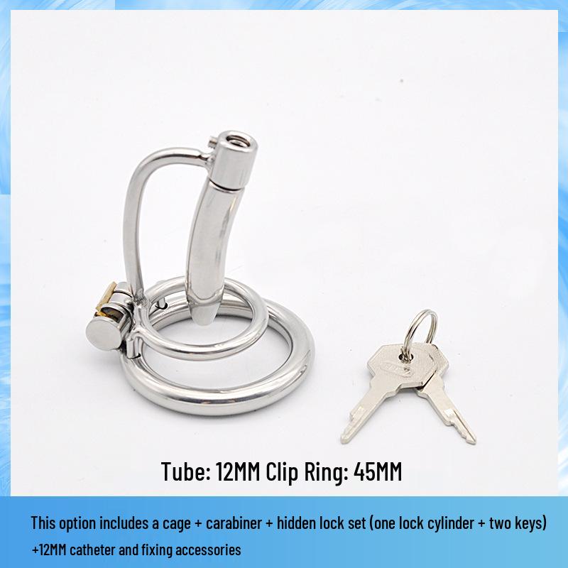 Pánské zařízení pro cudnost z nerezové oceli s močovým katetrem - Klec na ptáky Zámek čistoty SM Erotické Gay potřeby pro dospělé