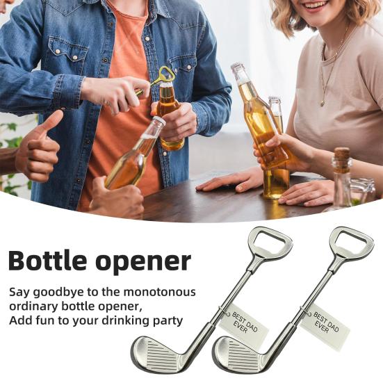 1/2Pcs Golf Club Bottle Opener Heavy Duty Metal Manual Beer Bottle Opening Tool Kitchen Gadget Father's Day Dad Golf Lover Gift
