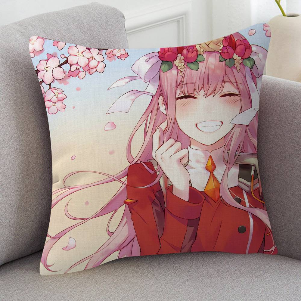 Anime DARLING In The FRANXX Cartoon Series Square Pillowcase Soft Waist Sofa Cushion Cover Bedroom Room Pillowcase