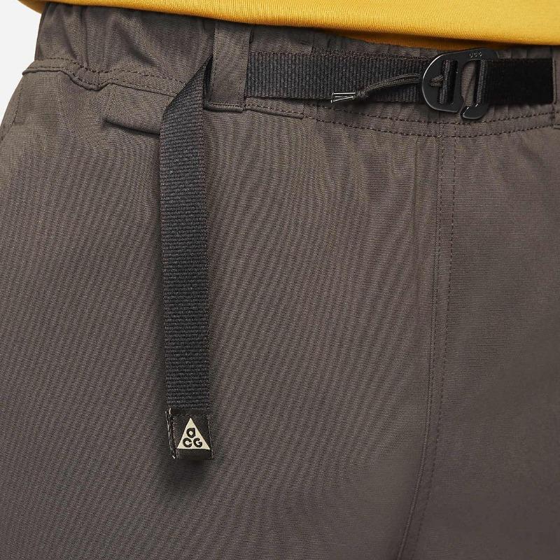 Nike Solid Color Logo Print Elastic Cuff Joggers With Breathable Mesh Lining Men Casual Pants Brown CV0661-220