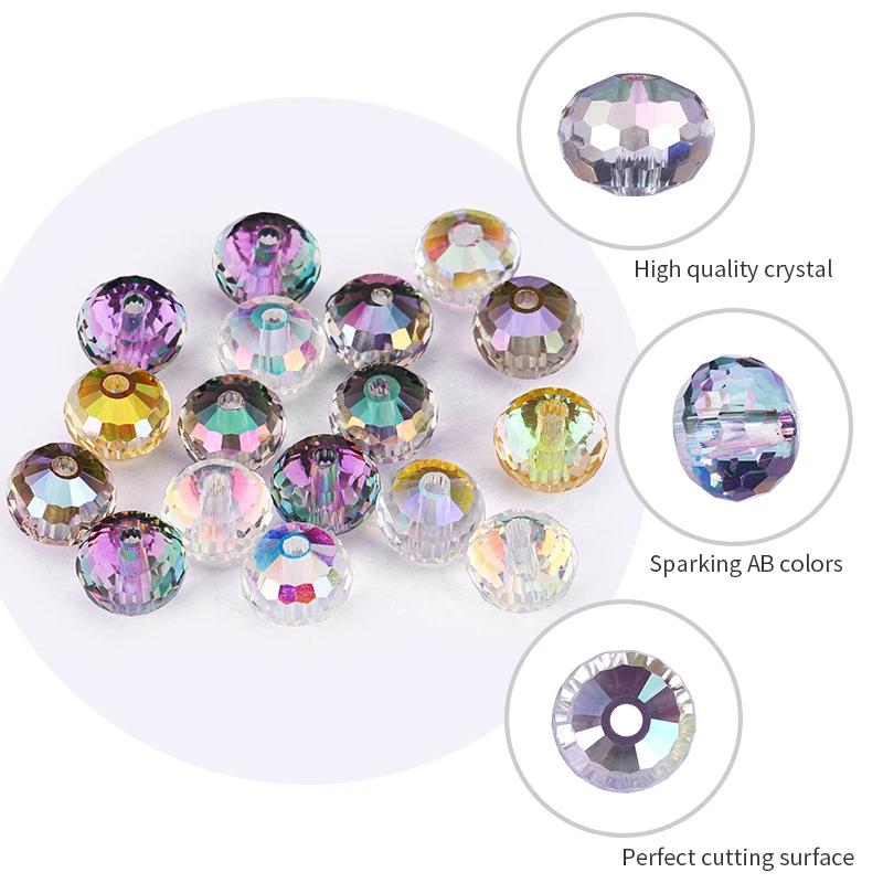 6mm 8mm Austria Crystal Beads 96 Faceted Round Loose Spacer Beads