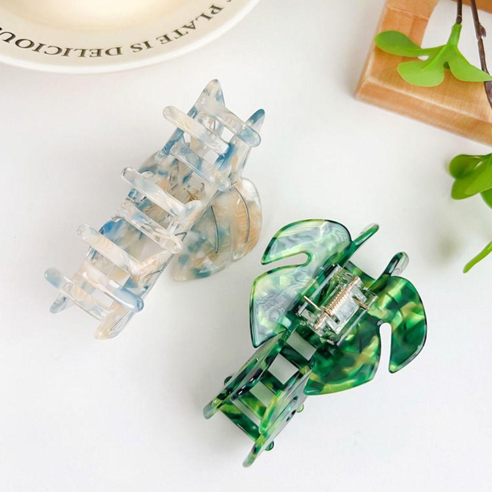 Hairpin Acetate Hair Clip Green Plant Hair Grab Creative Leaves Hair Claws  Girls