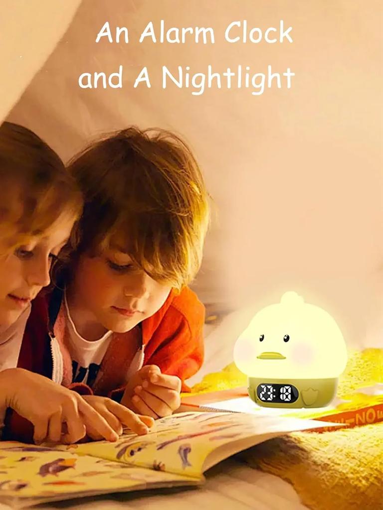 New Creative Colorful Dudu Duck Children's Bedroom Eye Protection Sleep Night Light Alarm Led Clock Children's Patting Lamp Gift