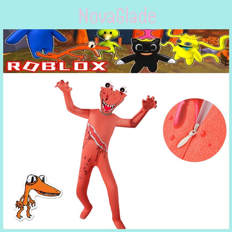 Roblox Rainbow Friends Orange Jumpsuit Kostüm für Kinder mit atmungsaktivem Polyesterstoff