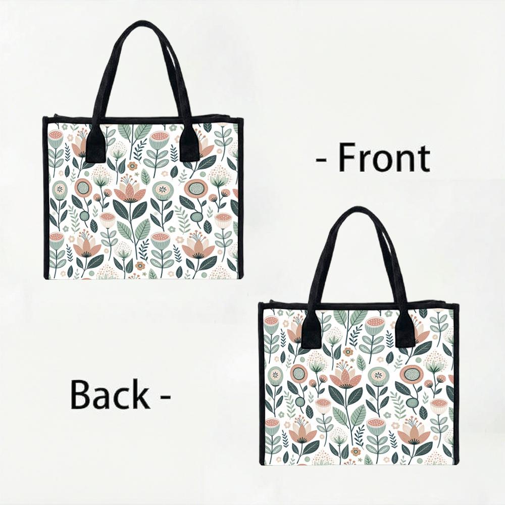 Cute Floral Print Casual Tote Bag