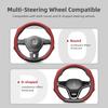 Suitable for Volkswagen Perforated Leather Steering Wheel Cover, Non-Slip Breathable Integrated Protective Case Golf Passat Polo Jetta