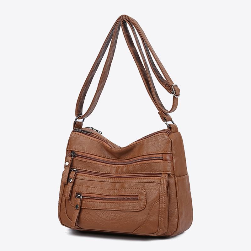 Neue Damen Schultertasche PU Weiches Leder Große Kapazität Umhängetasche Mode Einfach Mehrere Taschen Mehrschichtig Muttertasche für Frauen mittleren Alters