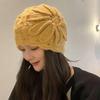 Handmade Crocheted Headgear, White Hair Wool Hat, Autumn and Winter Cold-proof and Warm Hat, Women's Hollow Knitted Hat, Melon Fur Hat