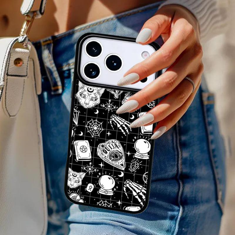 Girly Pastel Witch Goth Pattern Phone Case For iPhone 17 Air 14 15 13 12 Max Cover For Apple 14 15 16 16e 11 Pro Max Plus