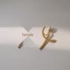 Korean Micro-Paved Diamond Ear Clip Earrings for Women, No-Pierce Slimming Cross Drop Accessories