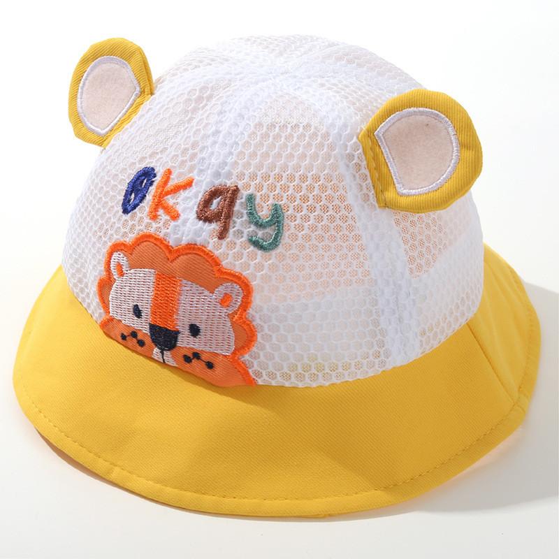 Baby Boys Girls Cartoon Lion Mesh Sun Hat With Uv Protection For Outdoor Activities