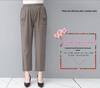 Mom's Cotton Embroidered Nine-Point Pants for Seniors, Casual Straight-Leg Pants for Spring & Autumn