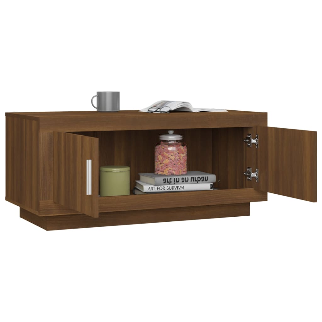 Coffee Table Brown Oak Look 102 x 50 x 45 cm Engineered Wood
