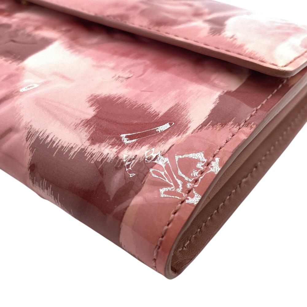 LOUIS VUITTON M90023 Monogram Vernis Ikat leather Portefeuille Sarah Rosevelle Purse pink leather Women Used