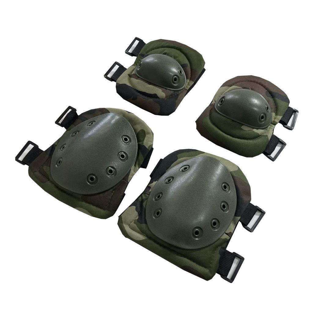 Taktisches Trainingsschutz-Set: Anti-Kollisions Knie- & Ellbogenschützer für Militär, Radfahren, Bergsteigen - 4-teiliges Set