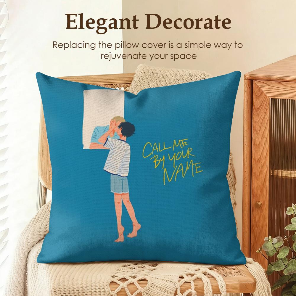 

CCall Me by Your Name Cushion Cover Natural Linen Organic Fabric DoubleSided Printing Sofa Home Decor Gift Pillow Case 30x30cm