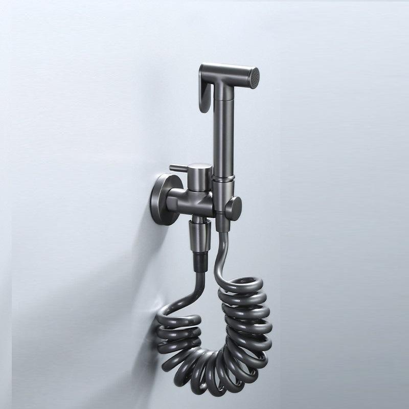 Zinklegierung Shattaf Bidet-Sprühgerät Set Hochdruck Handheld Wandmontiert Vertikaler Sprüh Toilettensprühgerät Badezimmerreinigung