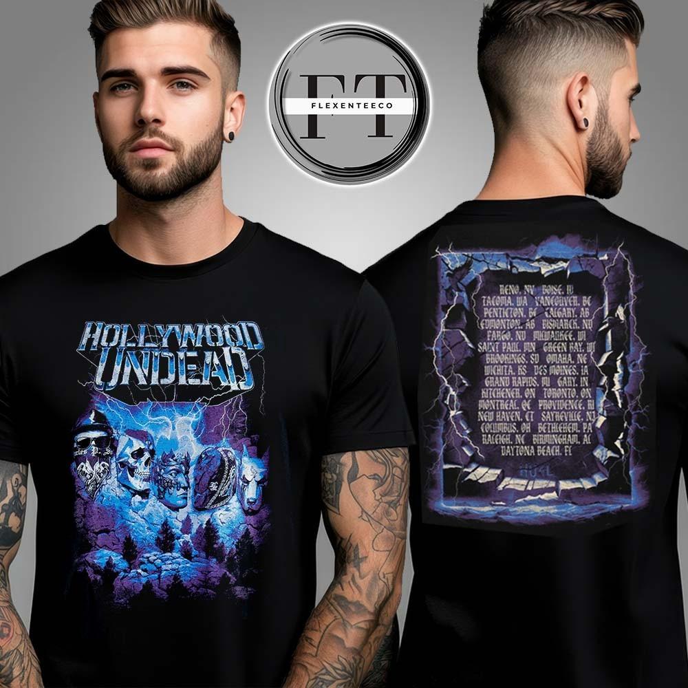 Hollywood Undead Mt Crushmore 2026 Tour T-Shirt Two Sided Unisex T-Shirt All Siz S