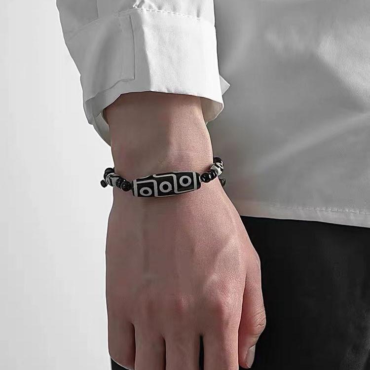 

Стильный керамический браслет с бусиной Дзи в национальном стиле, унисекс, для лета 2024 года