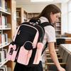 2026 Primary & Junior High School Students' Double Shoulder Backpack Set - High Appearance, Simple Design, Three-Piece