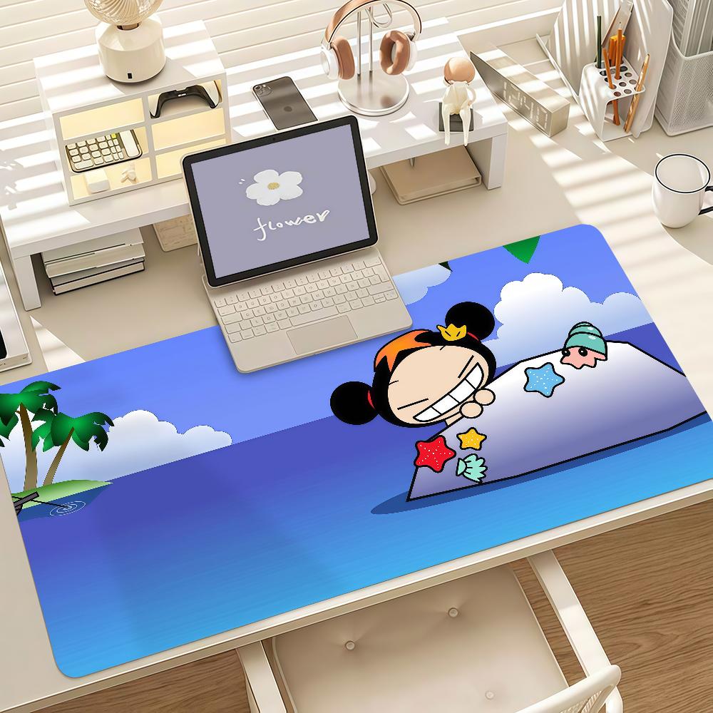 Cartoon PPuccaS Mouse Pad Anti Slip Rubber Edge Locked Thickened Laptop Gaming Desk Mat