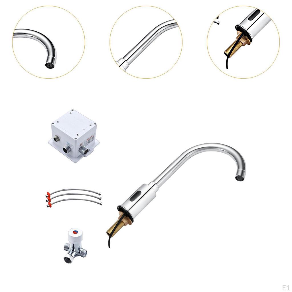 Touchless Bathroom Sink Faucet Accessories Easy To Install Modern Automatic Sensing for Home