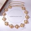 A New and Elegant Flower Pearl Metal Waist Chain for Women Is Set with A Sweet Spring and Summer Women's Waist Chain