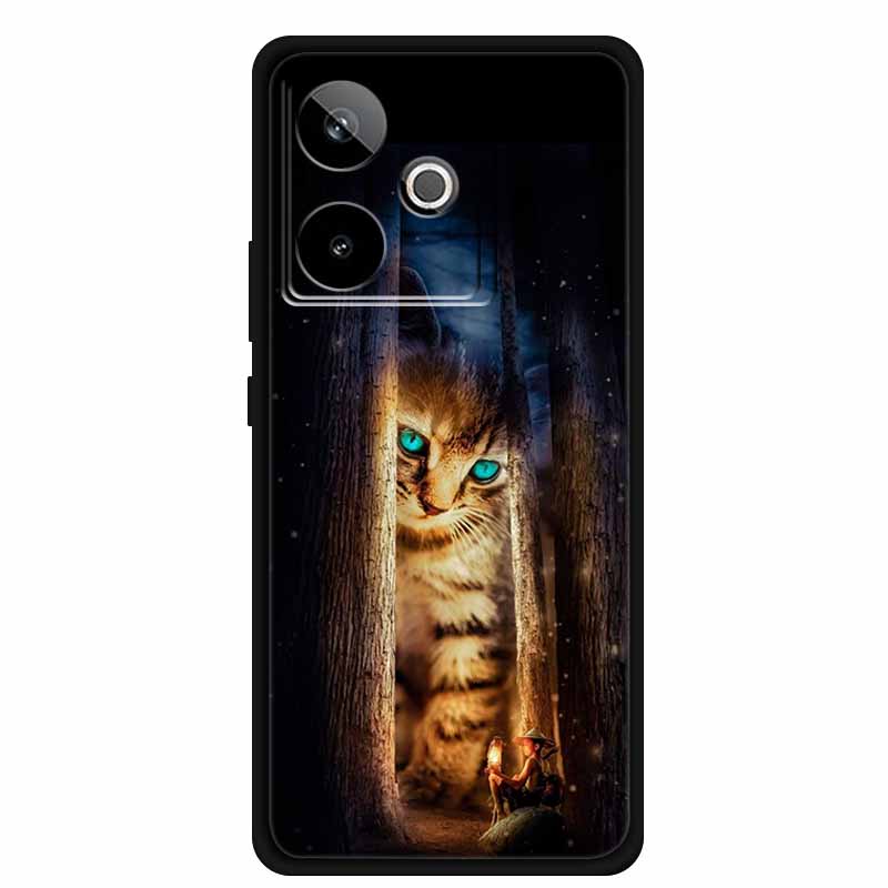 For Realme GT 7T GT7 Case Cool Animal Protective Silicone Back Cover Cases For Realme GT 7 Black Phone Funda Realme GT 7T Coque
