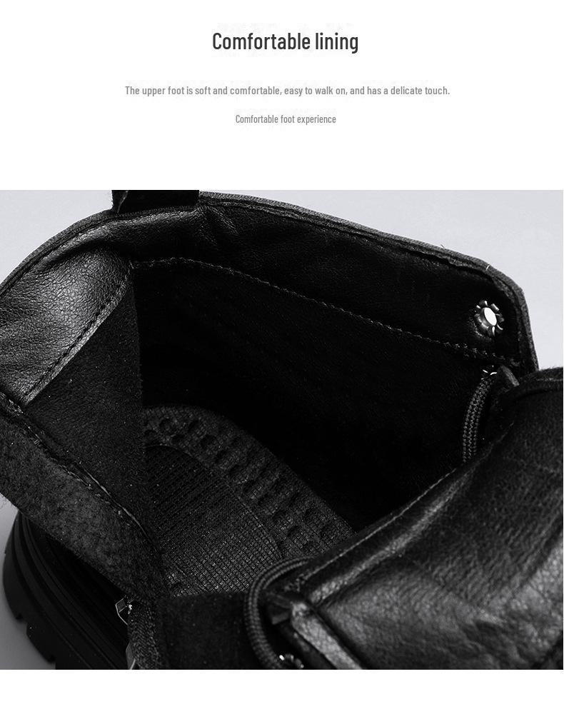 Men's Winter British-Style Velvet High-Top Retro Work Boots – Youth Casual Fashion Lace-Up Martin Boots