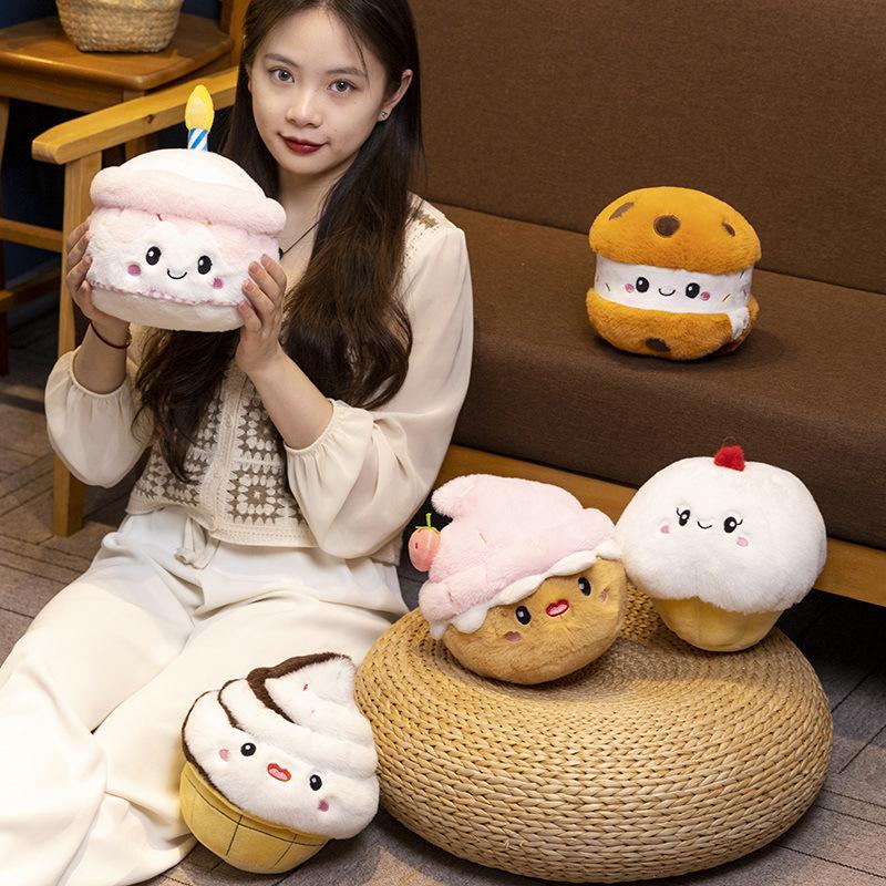 Creative Simulation Cake Throw Pillow Plush Toy Dessert Cookies Chocolate Cream Cake Doll Children'S Rag Doll